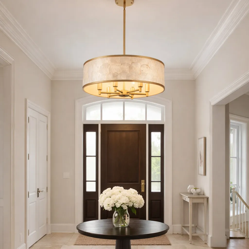 Gole drum capiz shell chandelier thumbnail 3