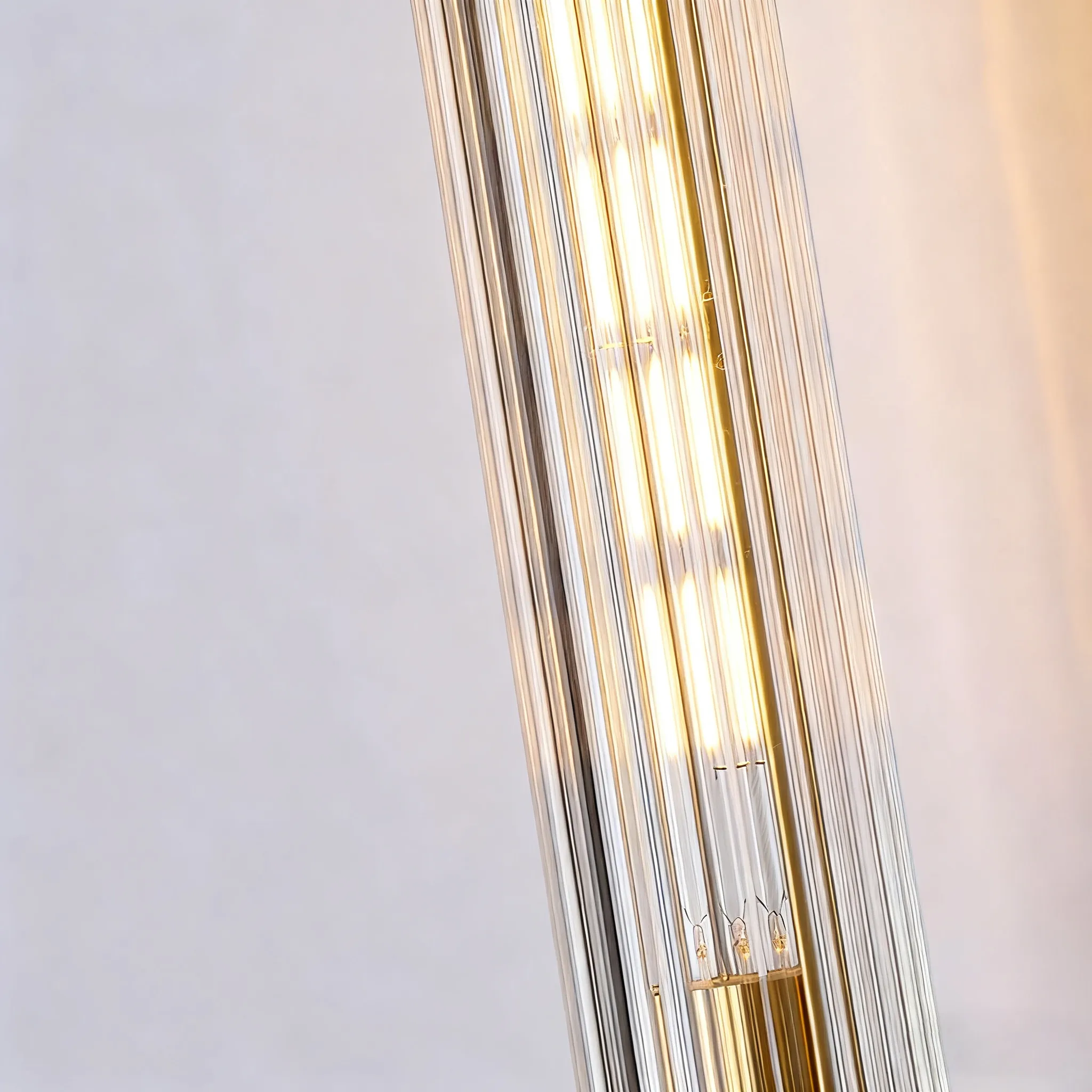 Brass Pleated Glass Wall Sconce | Luxury Wave Artisanal Vanity Vanity Light thumbnail 2