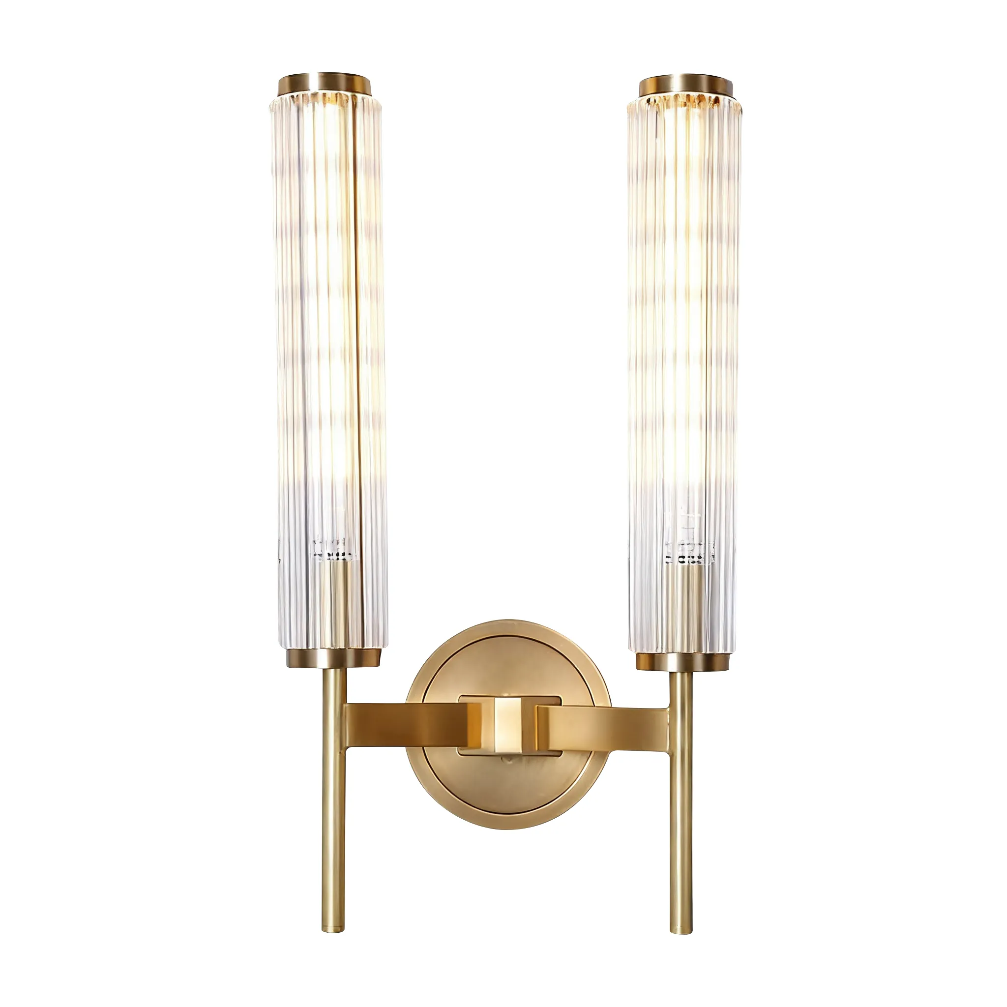 Brass Pleated Glass Wall Sconce | Luxury Wave Artisanal Vanity Vanity Light thumbnail 7