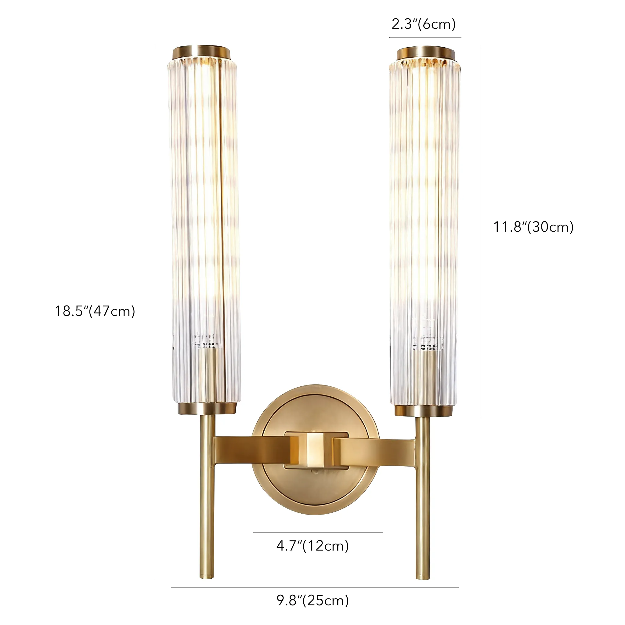 Brass Pleated Glass Wall Sconce | Luxury Wave Artisanal Vanity Vanity Light thumbnail 8