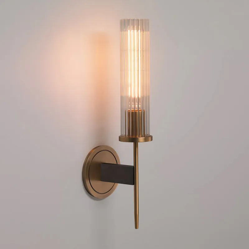 Brass Water Ripple Glass Sconce | Modern Luxury Ice Glass Vanity Light thumbnail 2