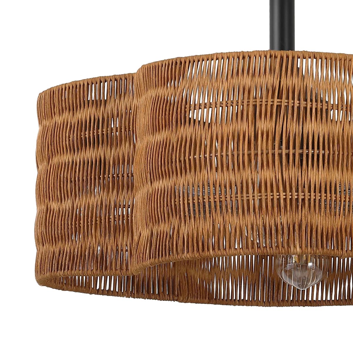 19.7" Brown Rattan Ceiling Fan with Light thumbnail 8