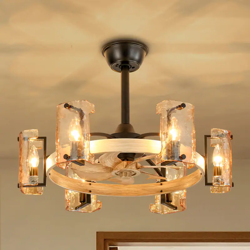 26.3" Chandelier Ceiling Fan with Light thumbnail 2