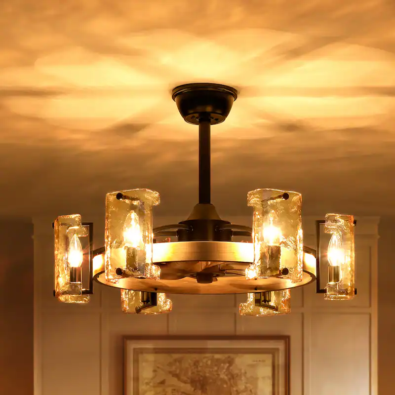 26.3" Chandelier Ceiling Fan with Light thumbnail 3