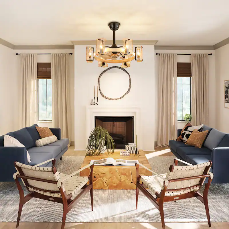 26.3" Chandelier Ceiling Fan with Light thumbnail 4
