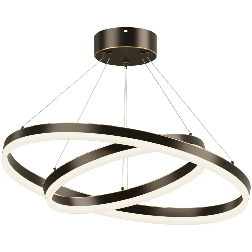 Double Ring LED Chandelier Manufacturer, Copper Acrylic OEM | Hushwing