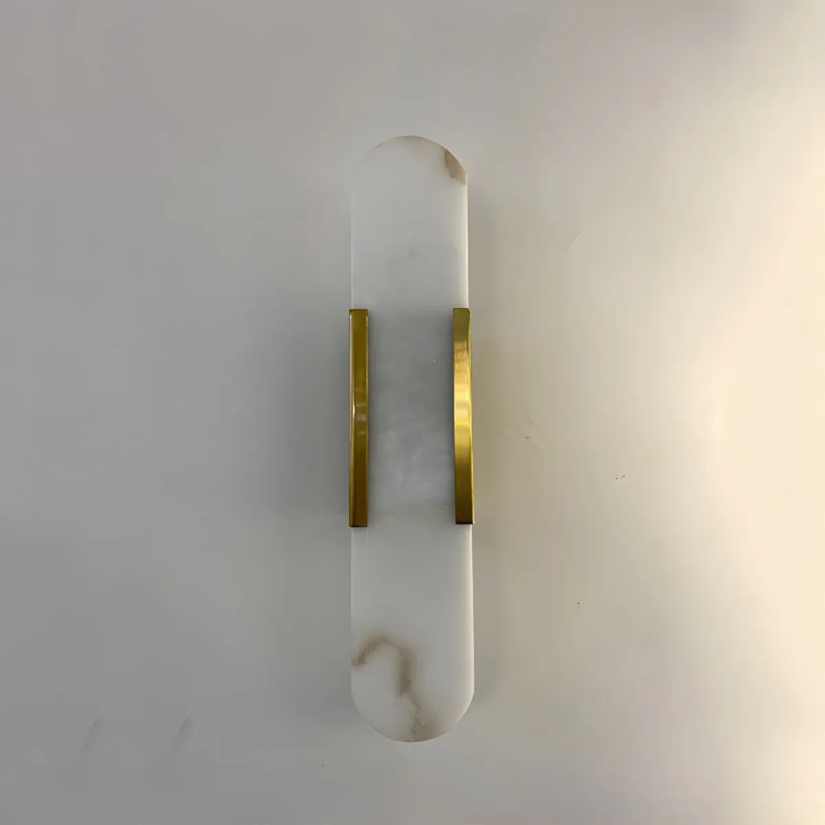 Brass Alabaster Wall Sconce | Luxury Linear Stone Vanity Light Fixture thumbnail 2