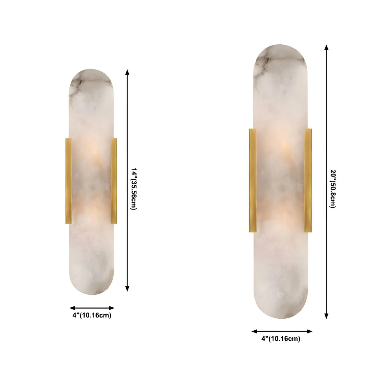Brass Alabaster Wall Sconce | Luxury Linear Stone Vanity Light Fixture thumbnail 9