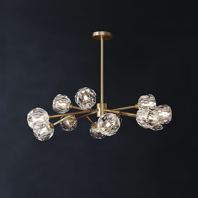 Modern Brass Crystal Sputnik Chandelier | Luxury Multi Light thumbnail 4