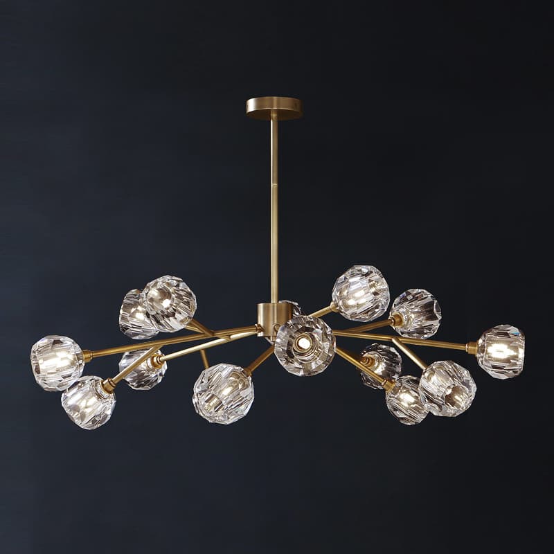 Modern Brass Crystal Sputnik Chandelier | Luxury Multi Light