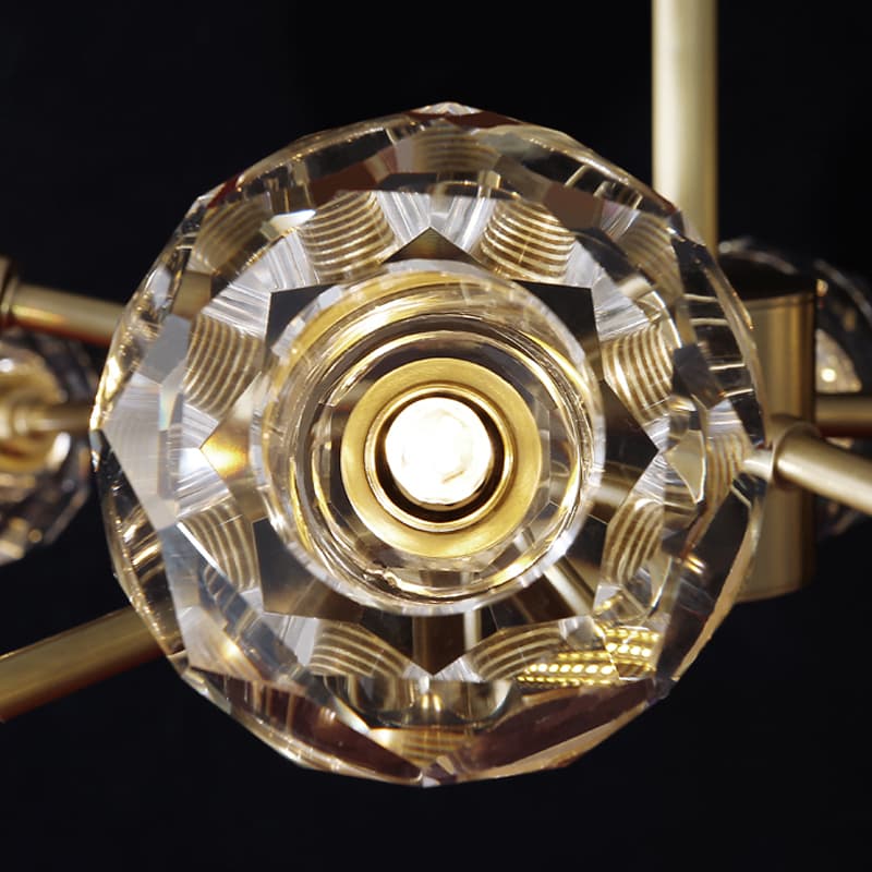 Modern Brass Crystal Sputnik Chandelier | Luxury Multi Light thumbnail 7