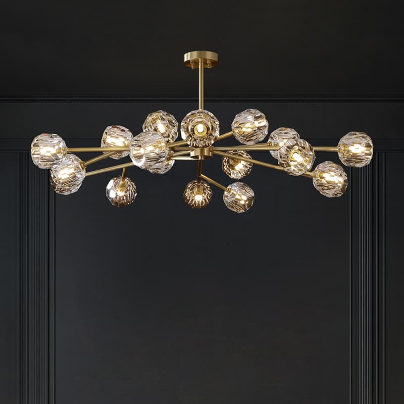 Modern Brass Crystal Sputnik Chandelier | Luxury Multi Light thumbnail 10