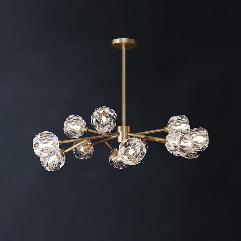 Modern Brass Crystal Sputnik Chandelier | Luxury Multi Light
