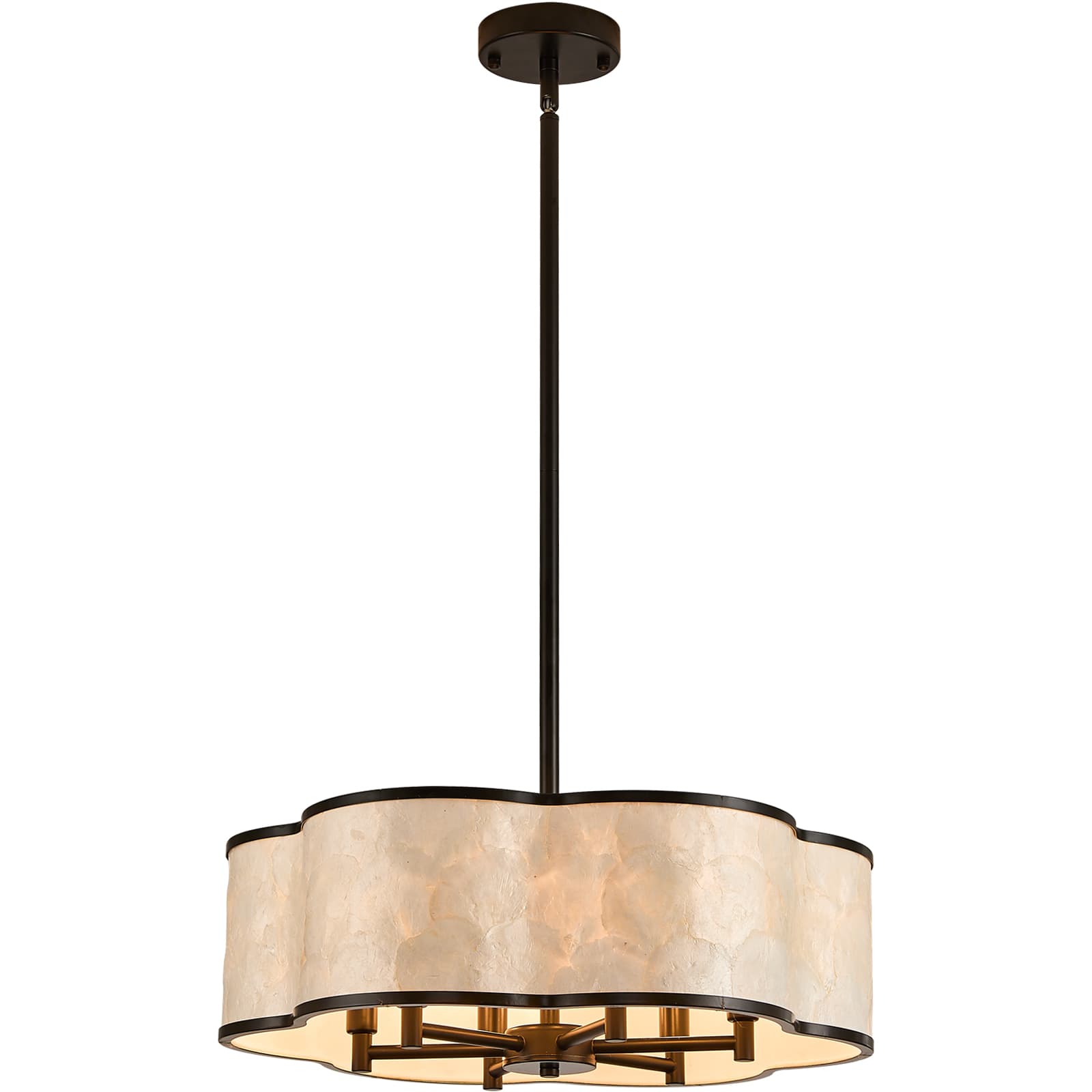 Black Flower capiz shell chandelier