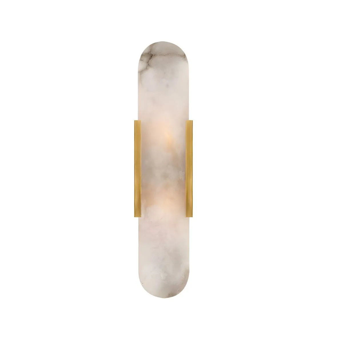 Brass Alabaster Wall Sconce | Luxury Linear Stone Vanity Light Fixture