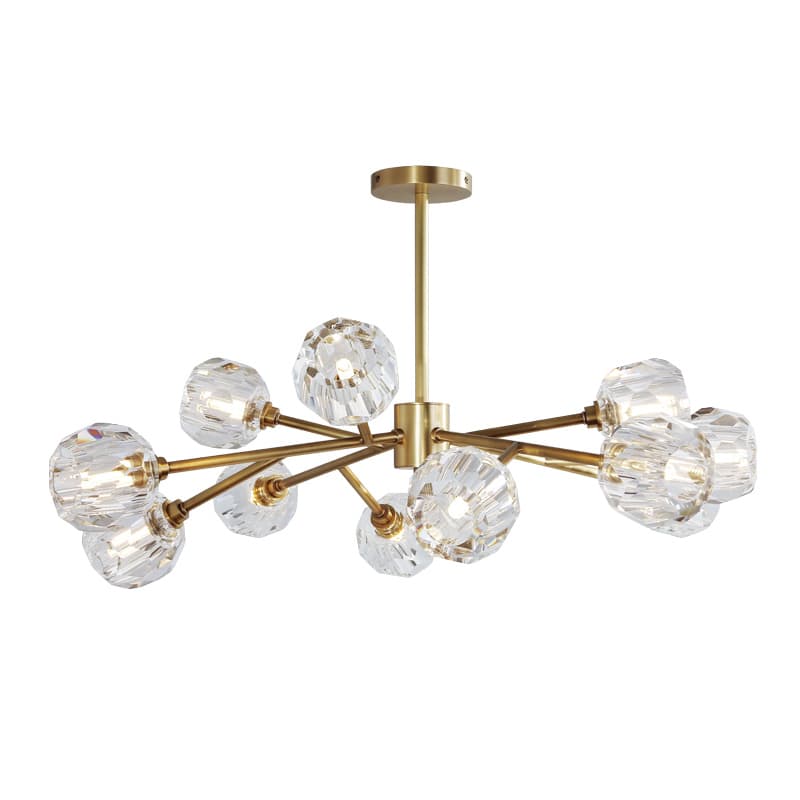 Modern Brass Crystal Sputnik Chandelier | Luxury Multi Light