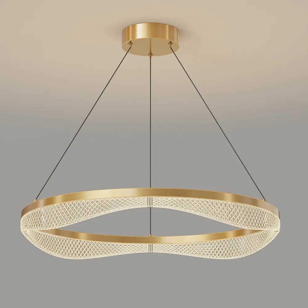 Modern Gold LED Ring Chandelier for Interior Projects