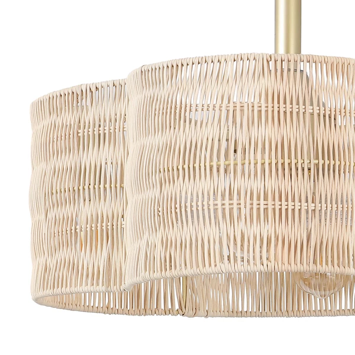 19.7" Rattan Fandelier with Light | Flower Shaped Boho Ceiling Fan thumbnail 9